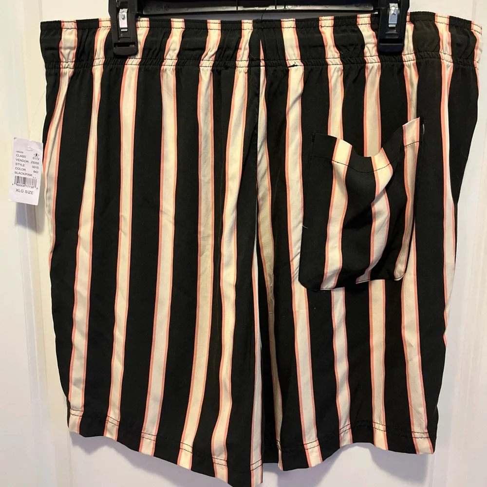 PLAYBOY by PacSun Men’s Black and White Striped Swim Trunks NWT